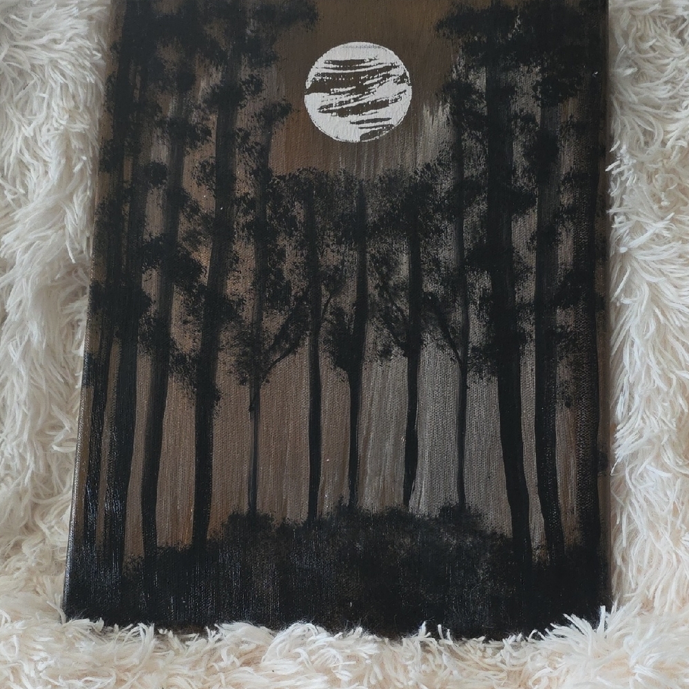 Painting Art Black and Brown Forest Wall Art